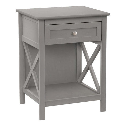 Monarch Specialties 3985, End, Side, 2 Tier, Bedroom, Nightstand, Lamp, Storage Drawer ACCENT TABLE, 19" L x 15.75" W x 25" H, Dark Grey