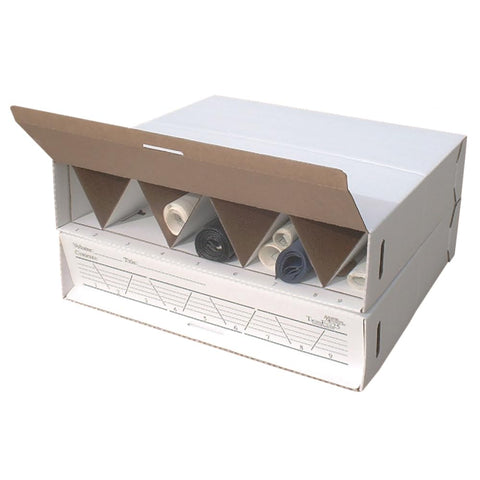 Advanced Organizing Systems - The TrussFile25 Roll Storage Box (2 Pack) - End Access and Exceptional Stacking Strength For All Types of Documents up to 24 inches Long