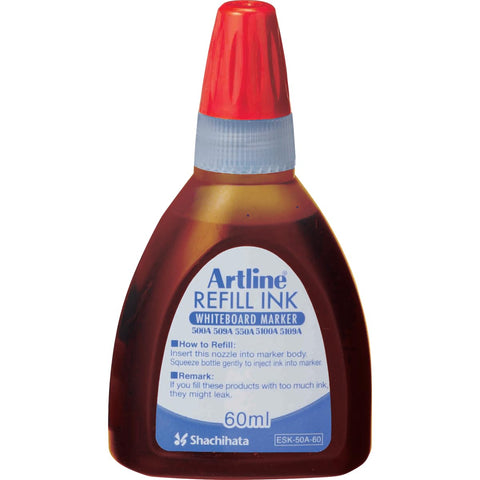Artline Refill Ink (ESK-50A, RED) for Artline 5109A Big Nib Markers, Plus 500A, 509A, 550A, and 5100A Whiteboard Markers