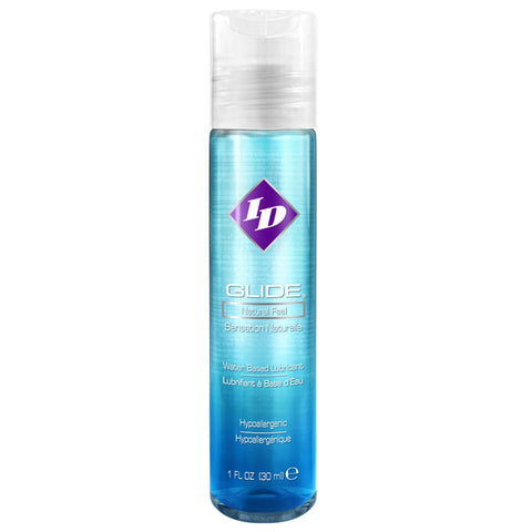 ID Glide 1 fl oz Water Based Personal Lubricant Hypoallergenic Lube for Men Women and Couples, Liquid Glide Natural Feel for Pleasure, Made in USA by ID Lubricants