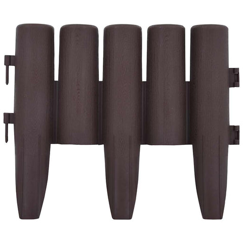vidaXL Lawn Edgings 36 Pcs, Landscape Edging for Patio Backyard, Garden Fence for Plant Flower DIY Decorative, Edging Border Barrier, Brown PP