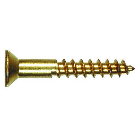 Hillman No. 10 x 1-1/4 in. L Phillips Flat Head Brass Wood Screws 100 pk