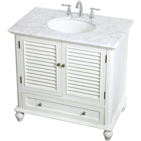 36 Inch Single Bathroom Vanity in Antique White