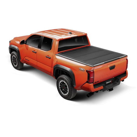 Hard Tri-Fold Tonneau Cover Fits Toyota Tacoma 5 Foot Bed 2024-2025 Lockable with OEM Tailgate Lock 3 Panel Folding Design Gloss Black Powder Coated Aircraft-Grade Aluminum TrailFX TFX8013