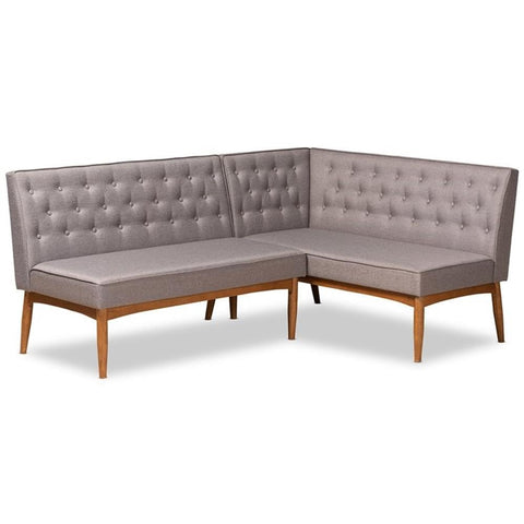 Baxton Studio Riordan Grey and Brown Finished Wood 2-Piece Dining Set