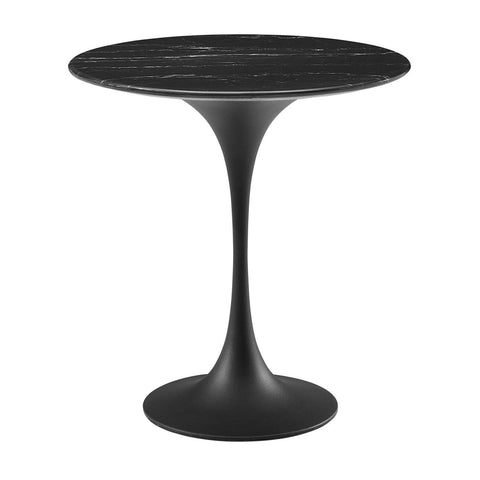 Lippa 20Inch Round Artificial Marble Side Table