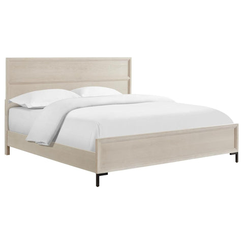 Oakestry Bradley King Platform Bed Antique White Solid Wood Classic Farmhouse Bedroom Furniture Sturdy Slat Support Low Profile Frame Comfortable Spacious Timeless Elegant Chic Country Style Bedframe