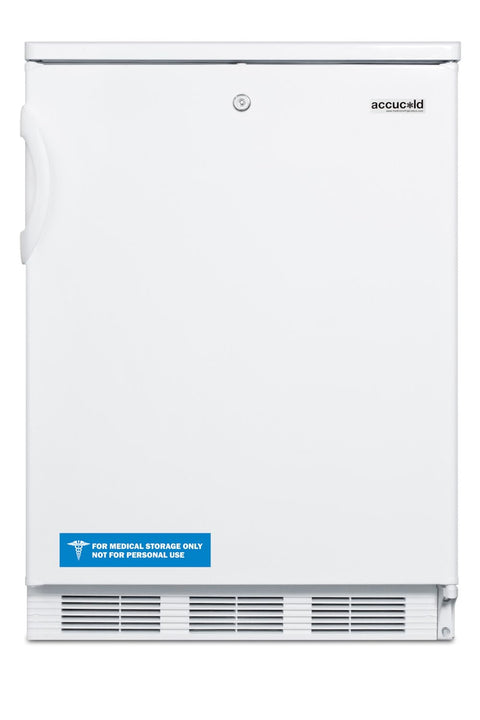 ACCUCOLD FF6LWBI7 Commercially Listed 24" Wide Built-in Undercounter All-refrigerator, For General Purpose Use, Front Lock, Automatic Defrost Operation, White Exterior, 5.5 cu.ft Capacity