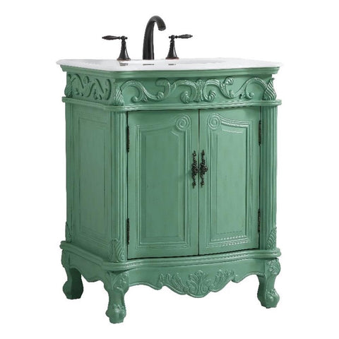 Elegant Kitchen and Bath Danville 27" Solid Wood Bathroom Vanity in Mint Green