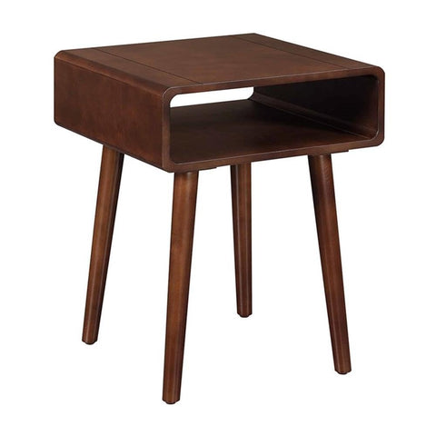 Convenience Concepts Napa End Table 18.75" - Mid-Century Modern Accent Side Table with Storage Shelf for Transitional, Contemporary Living & Family Room, Espresso