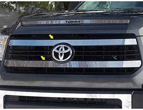 QAA Is Compatible With 2014-2021 Toyota Tundra 2 Piece Stainless Front Grille Accent Trim SG14145