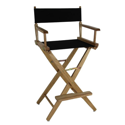 American Trails Extra-Wide Premium 30" Director's Chair Natural Frame with Black Canvas, Bar Height