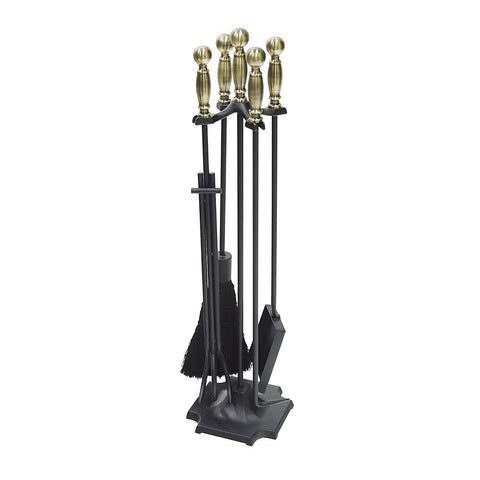 Minuteman International Carlisle Fireplace Tool Set, Antique Brass