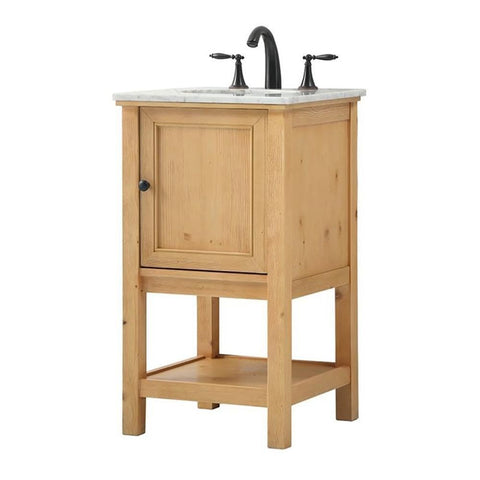 19 in. Single Bathroom Rectangle Natural Wood Vanity