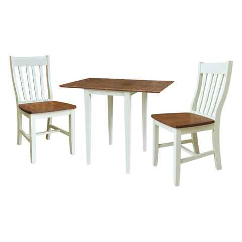 IC INTERNATIONAL CONCEPTS Small Dual Drop Leaf Table with Two Chairs - 3 Piece Set - Multi-Color