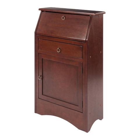 Oakestry Regalia Secretary Desk Elegant and Functional Home Office Desk with Classic Secretary Design Sturdy Wood Construction with Rich Walnut Finish Ideal for Small Home Offices or Workspaces