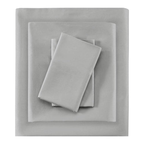 Oakestry 600 TC Luxurious Hypoallergenic Lightweight & Breathable Ultra Soft Sheet Set with 17" Deep Pockets, California King Size, Light Grey (4 Piece)