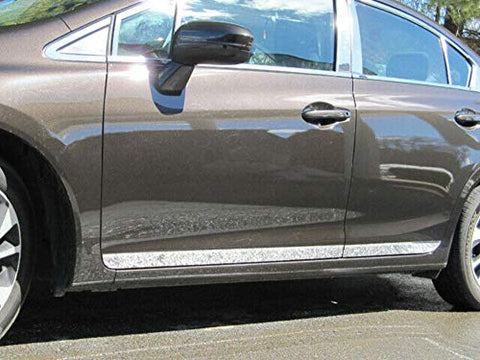 QAA is Compatible with 2012-2015 Honda Civic 4 Piece Stainless Rocker Panel Trim, Lower Kit, 2" Width TH12215