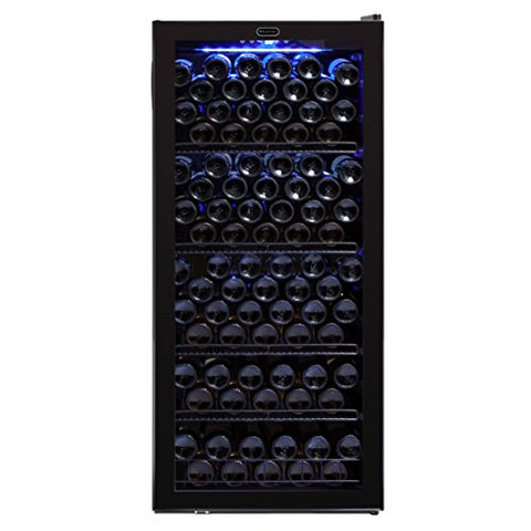Whynter FWC-1201BB 120 Bottle Freestanding Wine Cabinet Refrigerator, Black