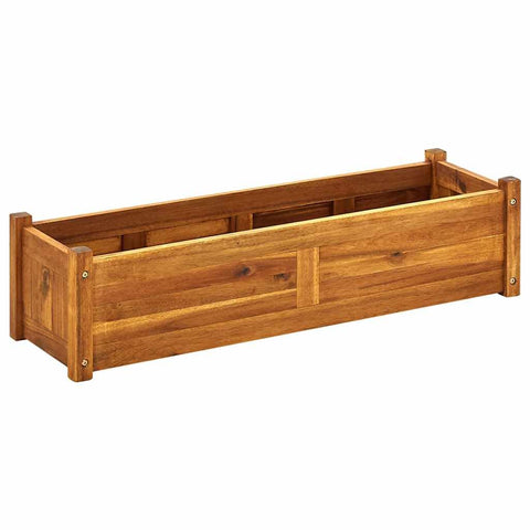 vidaXL Garden Raised Bed, Wooden Raised Flower Bed for Flowers and Plants, Solid Acacia Wood Planter, Outdoor and Indoor Use, Brown