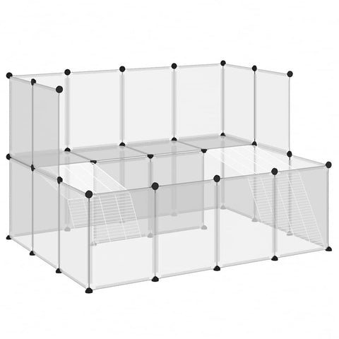 vidaXL Small Animal Transparent Cage with Steel Frame - Spacious Habitat for Kittens, Puppies, Bunnies, Hedgehogs, Guinea Pigs, and Hamsters - Indoor/Outdoor Use 56.3"x42.1"x36.6"