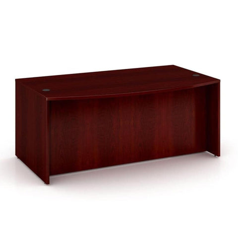Oakestry Office Products Bow Front Desk Shell Spacious Elegant for Executive Offices and Professional Workspaces Ideal for Large Offices and Home Sturdy Construction with Rich Mahogany Finish