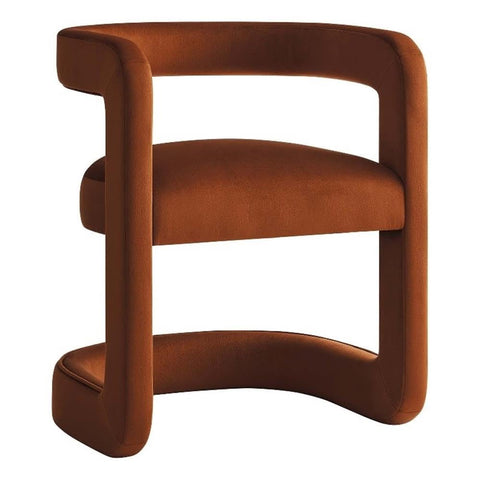 Modway Winslow Stain-Resistant Performance Velvet Accent Chair in [Color]- Open Back Barrel Armchair - Versatile Upholstered Dining Chair - Cozy Reading Chair