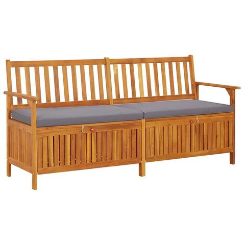 Oakestry Storage Bench with Cushion 66 9 inches Solid Wood Acacia Outdoor Patio Garden Seating Furniture Weather Resistant Durable Heavy Duty Modern Backyard Porch Deck Lawn