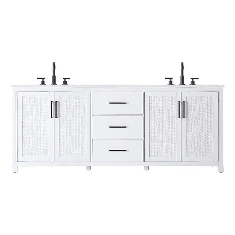 Elegant Kitchen and Bath 84" Double Bathroom Vanity in White