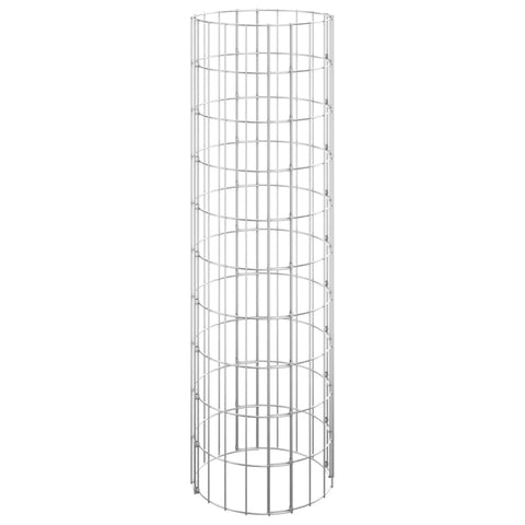 vidaXL Gabion, Round Circular Gabion Pole, Gabion Basket for Garden Outdoor Patio Lawn Balcony Backyard, Gabion Cage, Galvanized Steel