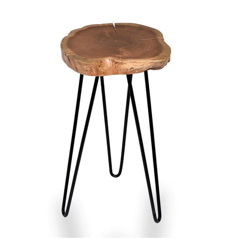 Lila Live Edge Accent Table: Natural/Black Metal Frame