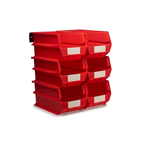 Triton Products 3-240RWS LocBin Wall Storage Bins/Rails, Large, Red