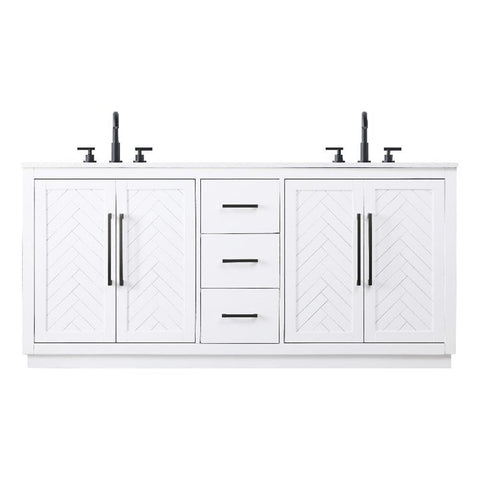 Elegant Kitchen and Bath 72" Double Bathroom Vanity in White