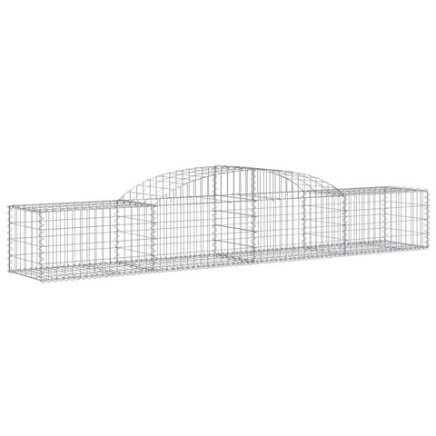 vidaXL Arched Gabion Baskets 2 pcs - Galvanized Iron Construct, Corrosion-Resistant, Sturdy 0.14" Wire Diameter - for Outdoor Decoration & Garden Barriers - Size 118.1"x19.7"x15.7"/23.6"
