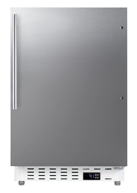 Summit Appliance ALR46WSSHV 20" Wide Built-In All-Refrigerator, ADA Compliant, Adjustable Thermostat, Removable Door Racks, Automatic Defrost, 3.53 cu.ft Capacity, Temperature & Door Alarms