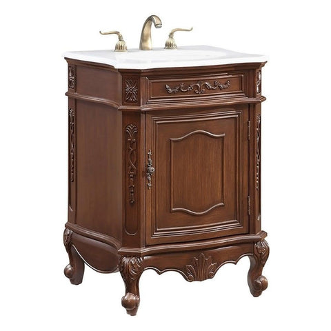 Elegant Kitchen and Bath Berkshire 24" Solid Wood Bathroom Vanity in Brown