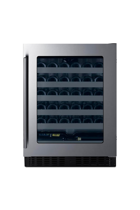 24 in. Shallow Depth Single Zone 33-Bottle Built-In Wine Cooler in Stainless Steel ADA Compliant- ASDW2412V1