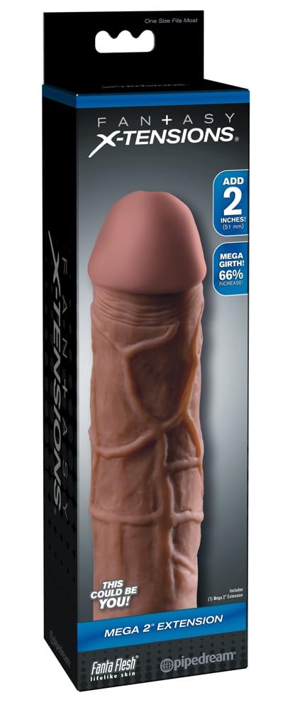 Pipedream Fantasy X-Tensions Mega, Brown, 2 Inch