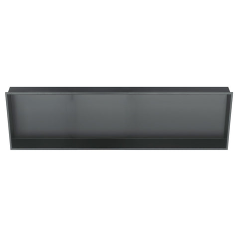 PULSE ShowerSpas NI-1236-GMB Niche Rectangular Stainless-Steel Shower Shelf, 12" x 36", Gunmetal Black