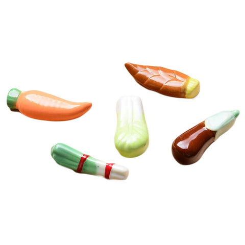5 Pcs Drawing/Writing Brush Holder Ceramic Vegetable Brush Holder Random Pattern