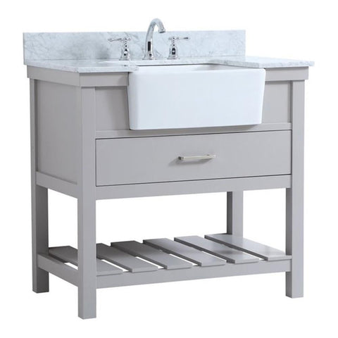 Elegant Decor Clement 36" MDF Single Bathroom Vanity with Backsplash - Gray