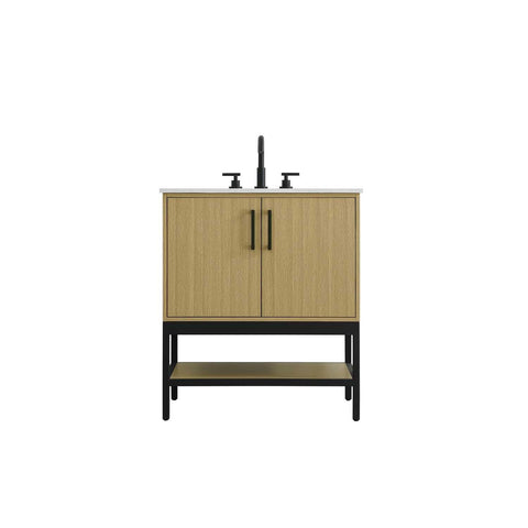 Elegant Kitchen and Bath 30" Single Bathroom Vanity in Honey Brown