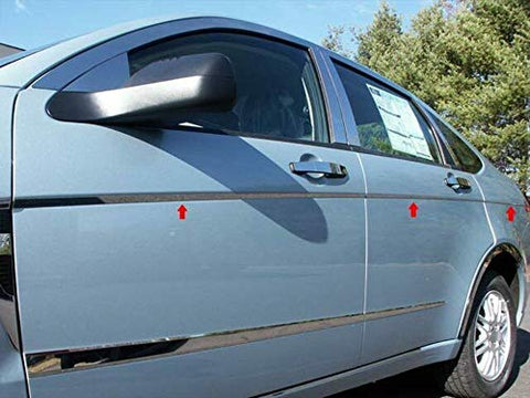 QAA is Compatible with 2008-2011 Ford Focus 6 Piece Stainless Side Molding Accent Trim, 0.625" - 0.125" Tapered Width AT48345
