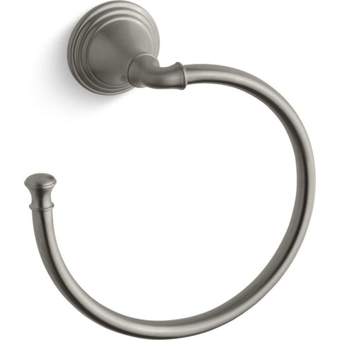 KOHLER K-10557-BN Devonshire Towel Ring, Easy to Clean, Modern Look, Tools Included, Vibrant Brushed Nickel