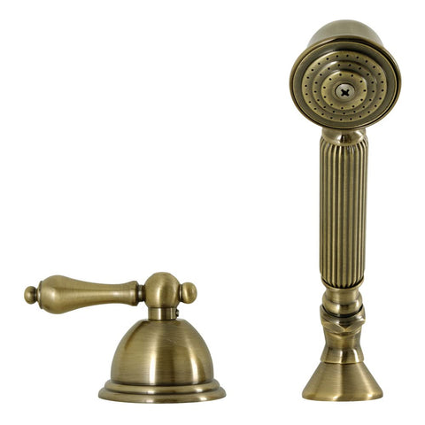 Kingston Brass KSK3353ALTR Vintage Deck Mount Hand Shower with Diverter for Roman Tub Faucet, 3.13 x 5.63 x 8.06, Antique Brass