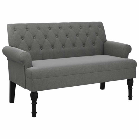 vidaXL 47" W Small Loveseat, Fabric Chesterfield Sofa with Button Tufting & Rolled Armrests for Small Spaces, 2 Seater Couch for Living Room & Bedroom, Dark Gray
