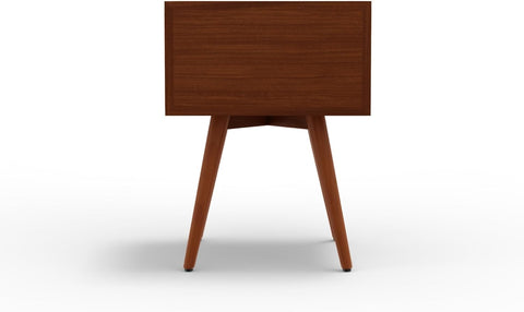 Alpine Furniture Flynn 2-Drawer Mahogany and Veneer Small Nightstand with Legs, Chestnut