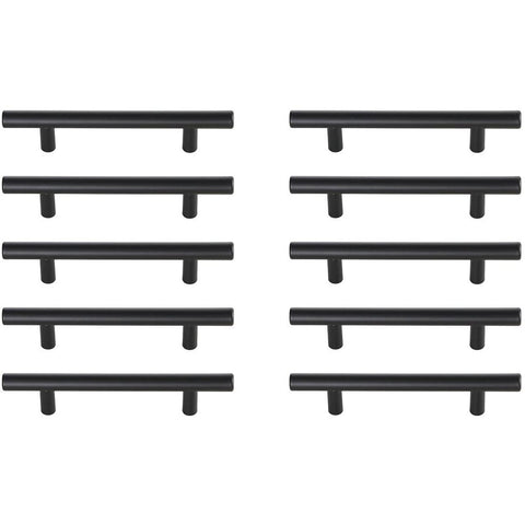 Elegant Decor Indoor Modern Home Decorative Quinn 4" Center to Center Matte Black Bar Pull Multipack (Set of 10)