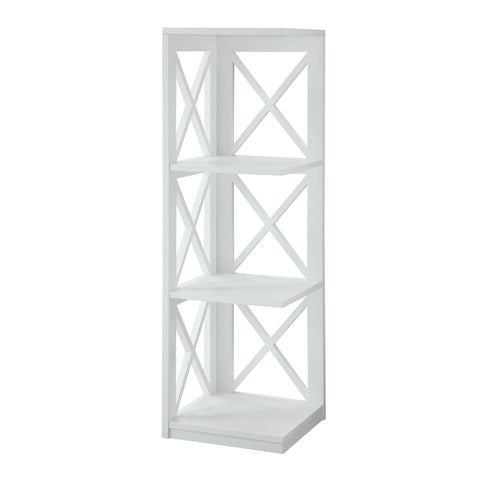 Convenience Concepts Oxford 3 Tier Corner Bookcase, White