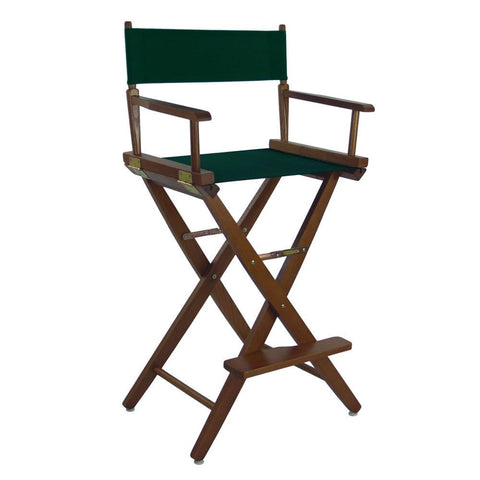 American Trails Extra-Wide Premium 30" Director's Chair Mission Oak Frame with Hunter Green Canvas, Bar Height